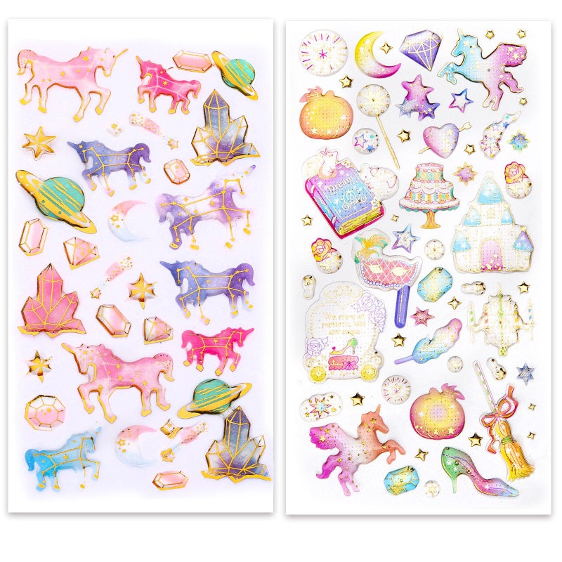 IMNEXT2U Cute Craft Stickers, Aesthetic Glitter, Tear-Resist, Waterproof Decals for Laptop, Water Bottle, Hydroflasks, Scapbooking, Planner Pack for Teens, Girls, Kids - Image 5